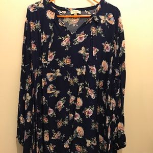 Umgee Navy Floral Dress