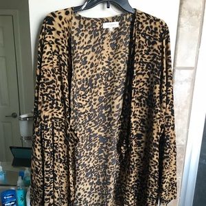 Leopard sheer cardigan/pullover.