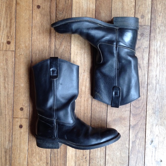 Herman Other - Herman black leather pull on boots w/Vibram soles