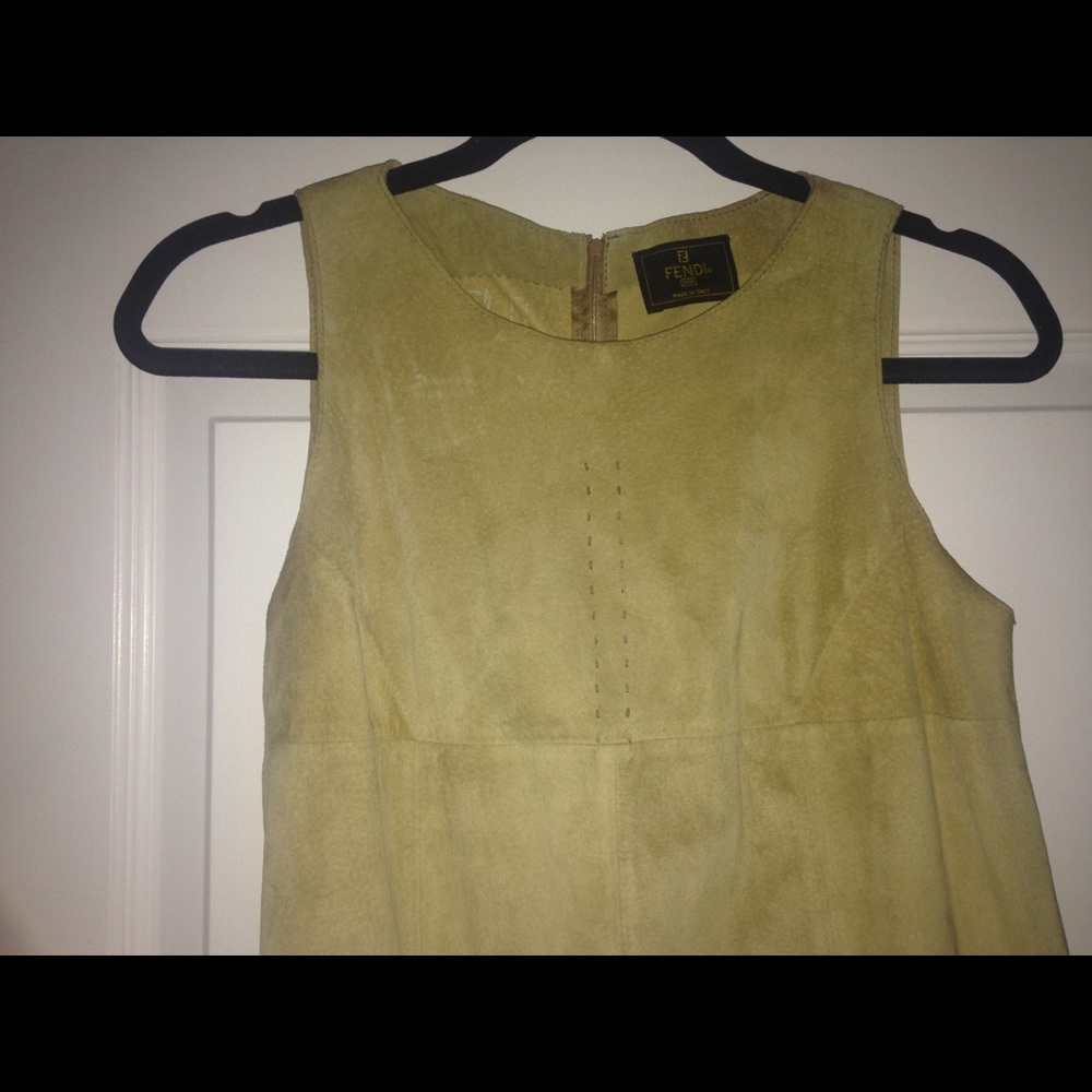 FENDI Beige leather Suede Romper Sz S
