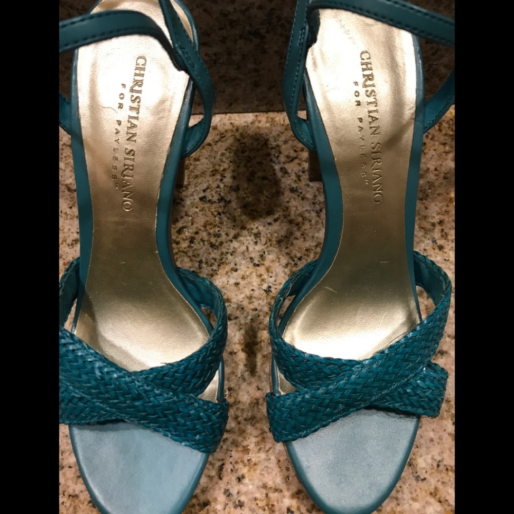 teal sling back Sandals