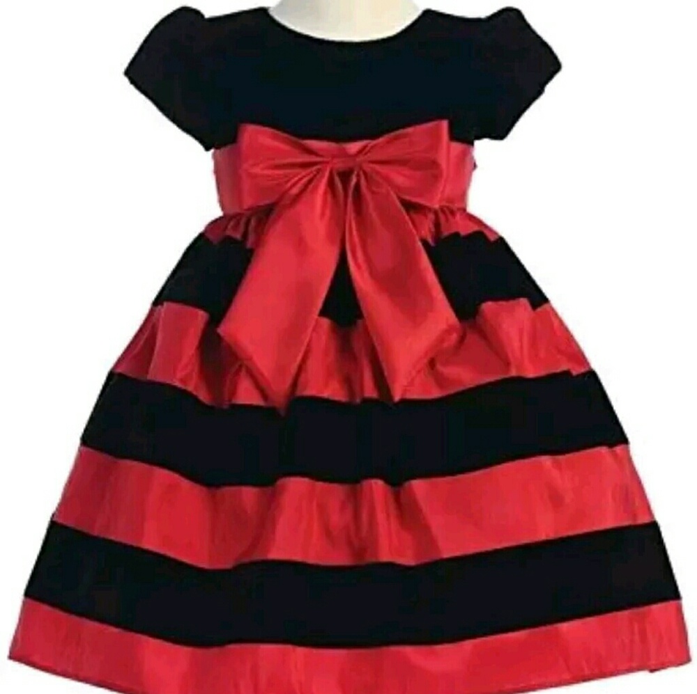 Lito Girls Christmas Holiday Dress Velvet Bodice w