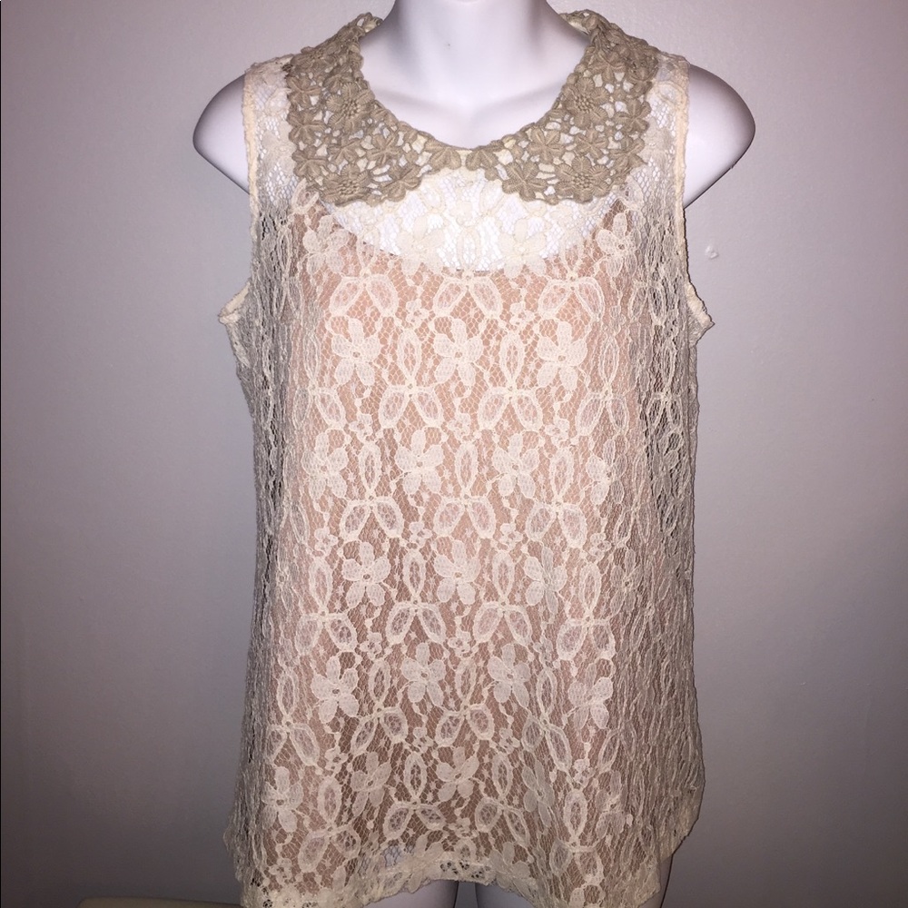 Comme Toi Lace Layered Blouse