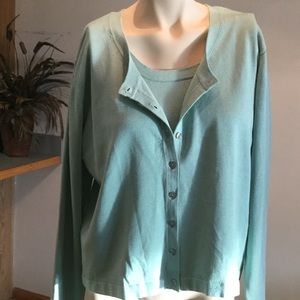 Field Manor mint green 2pc sweater set NWT size XL
