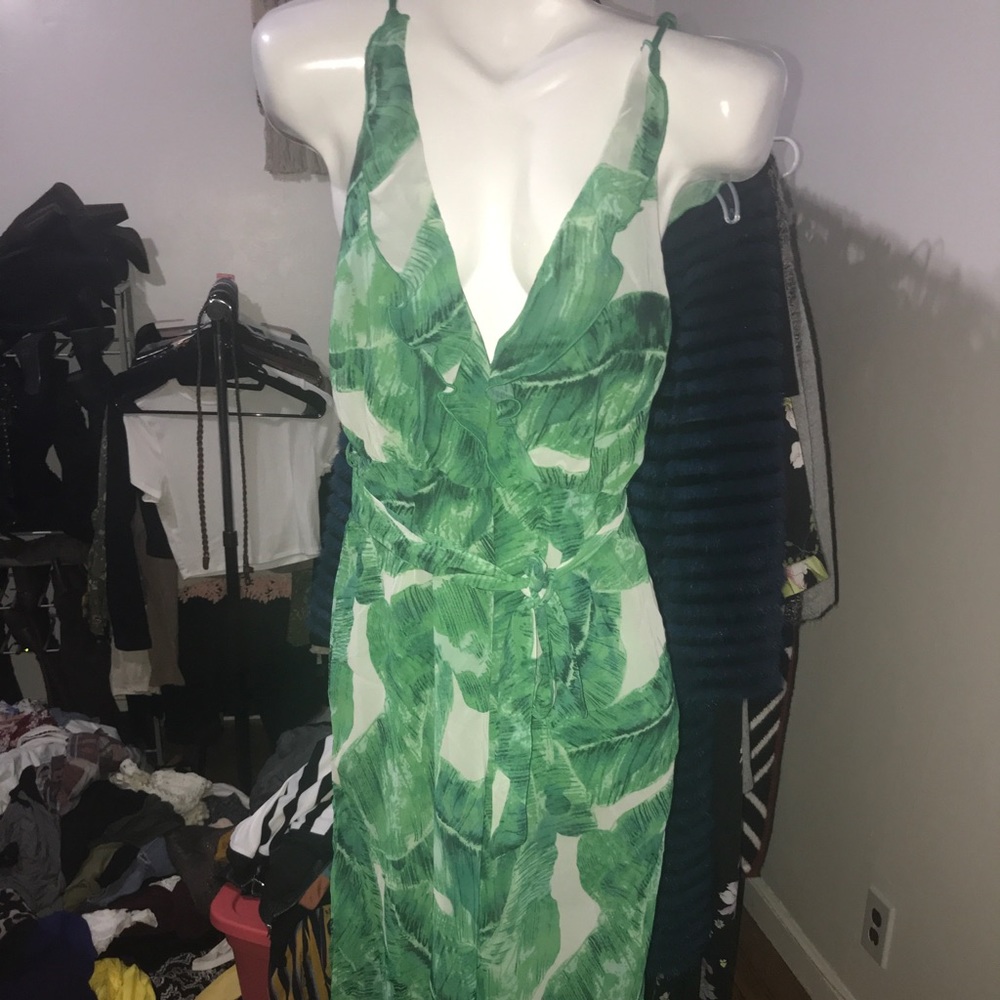 Green leaf jumpsuit