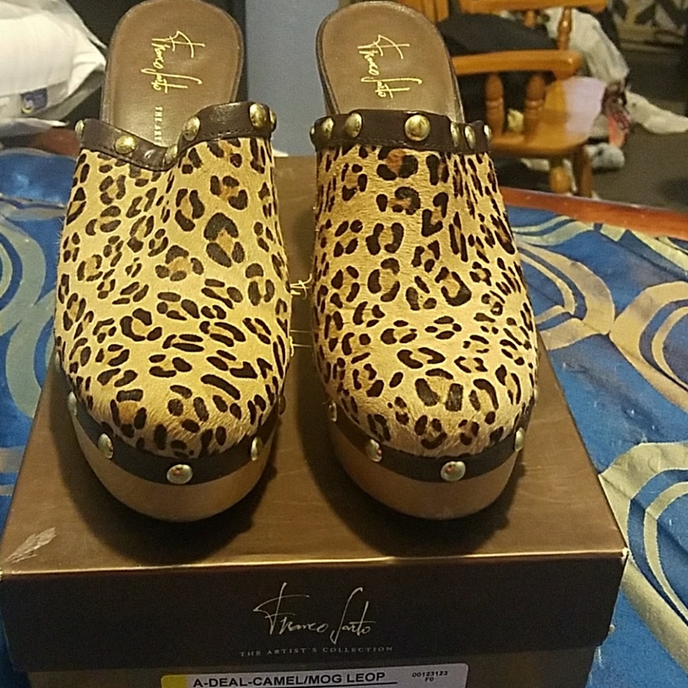 Designer Cheetah Calf Hair Clog