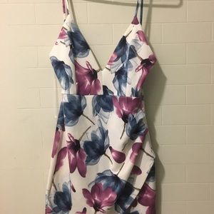 Floral print spaghetti strap dress