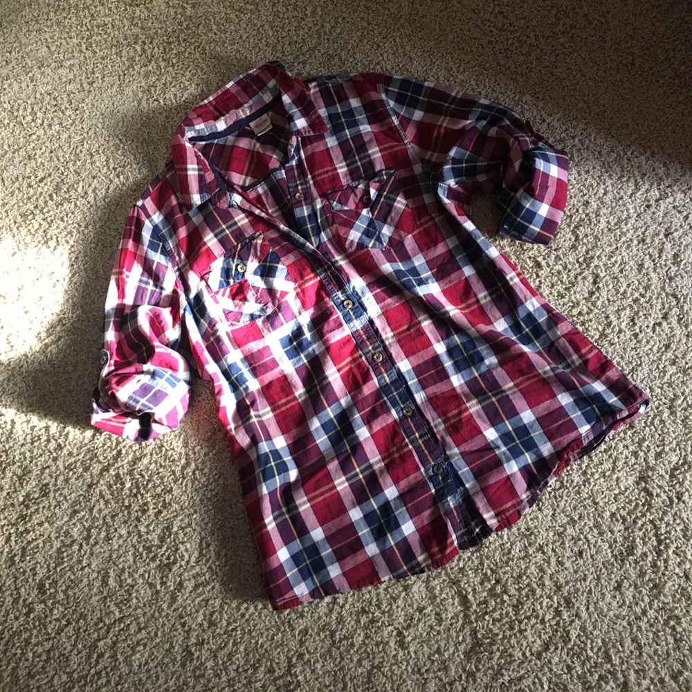 Mossimo women's plaid long sleeve shirt