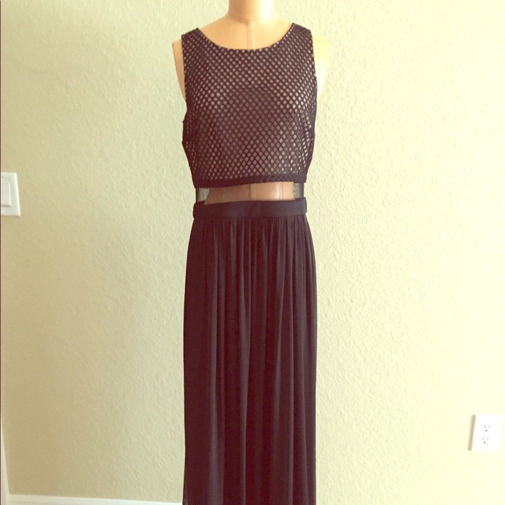 Sheer Panel Evening Gown