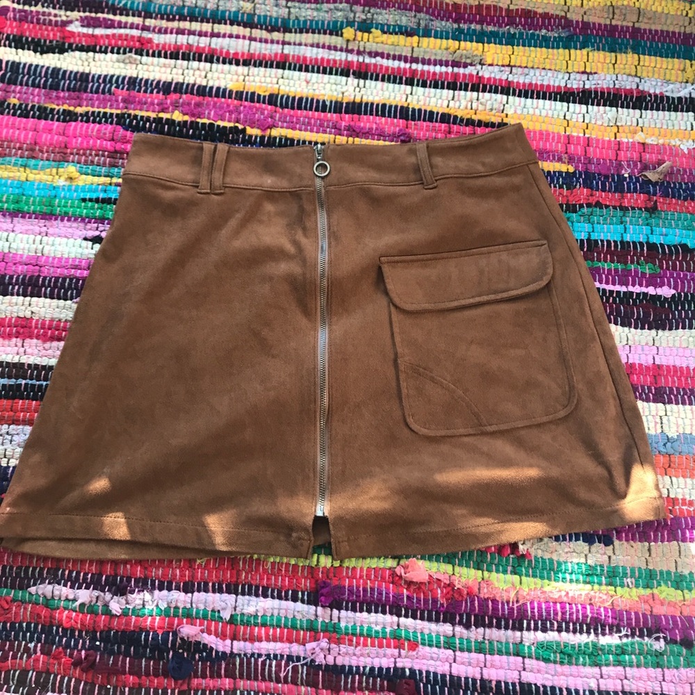 faux suede skirt