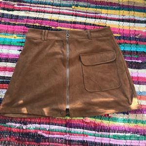 faux suede skirt