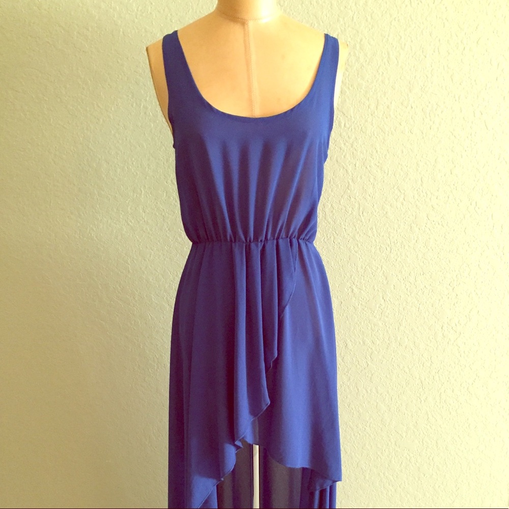 Semi Sheer Hi-Lo Maxi Dress