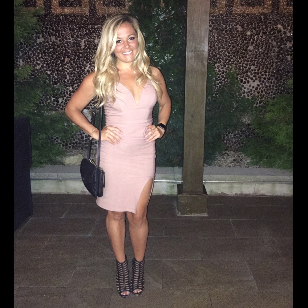 Rose/blush midi dress