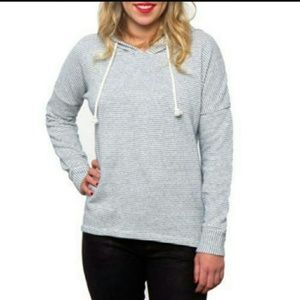 O'Neill striped blue white hooded sweatshirt NWT