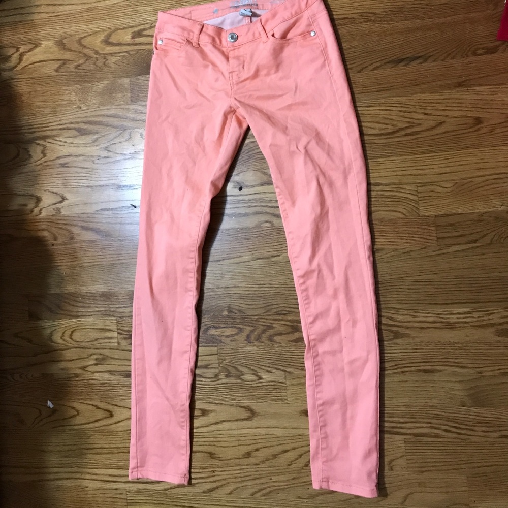 Peach skinny jeans