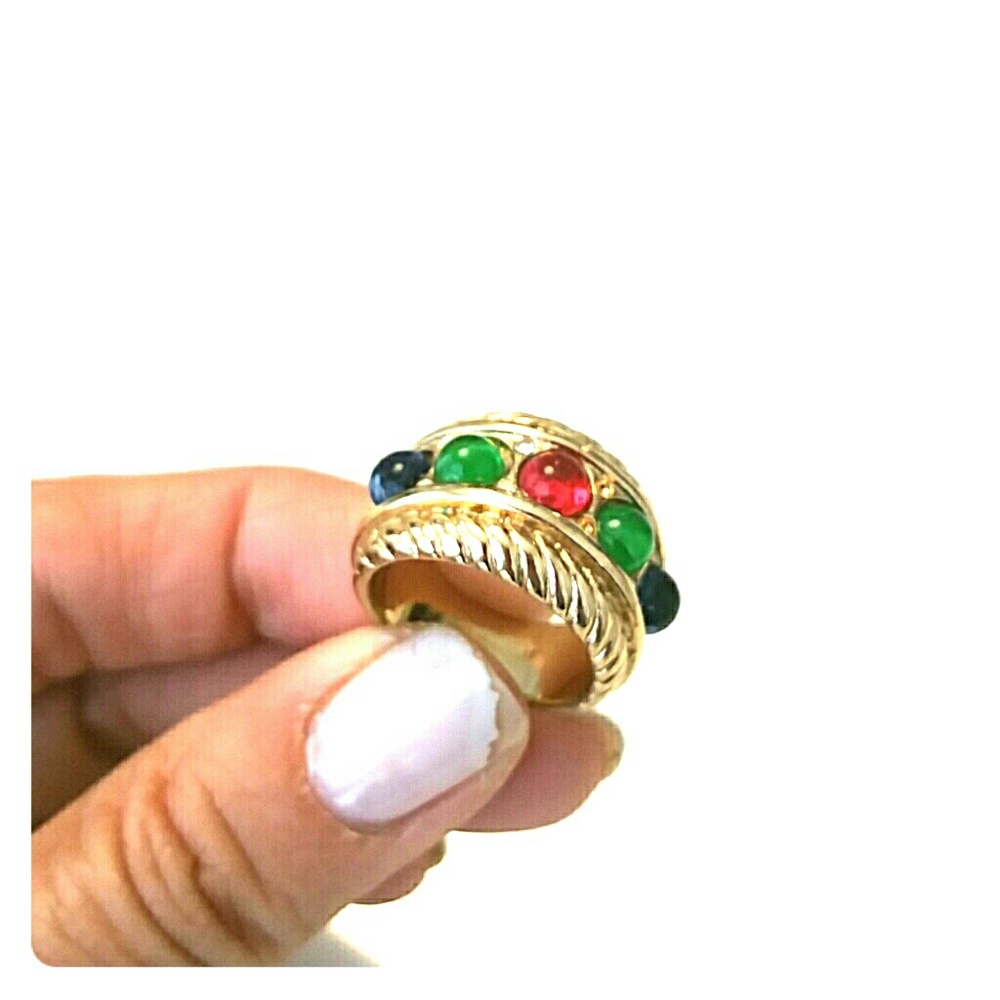 18k plated 5 stones ring 6