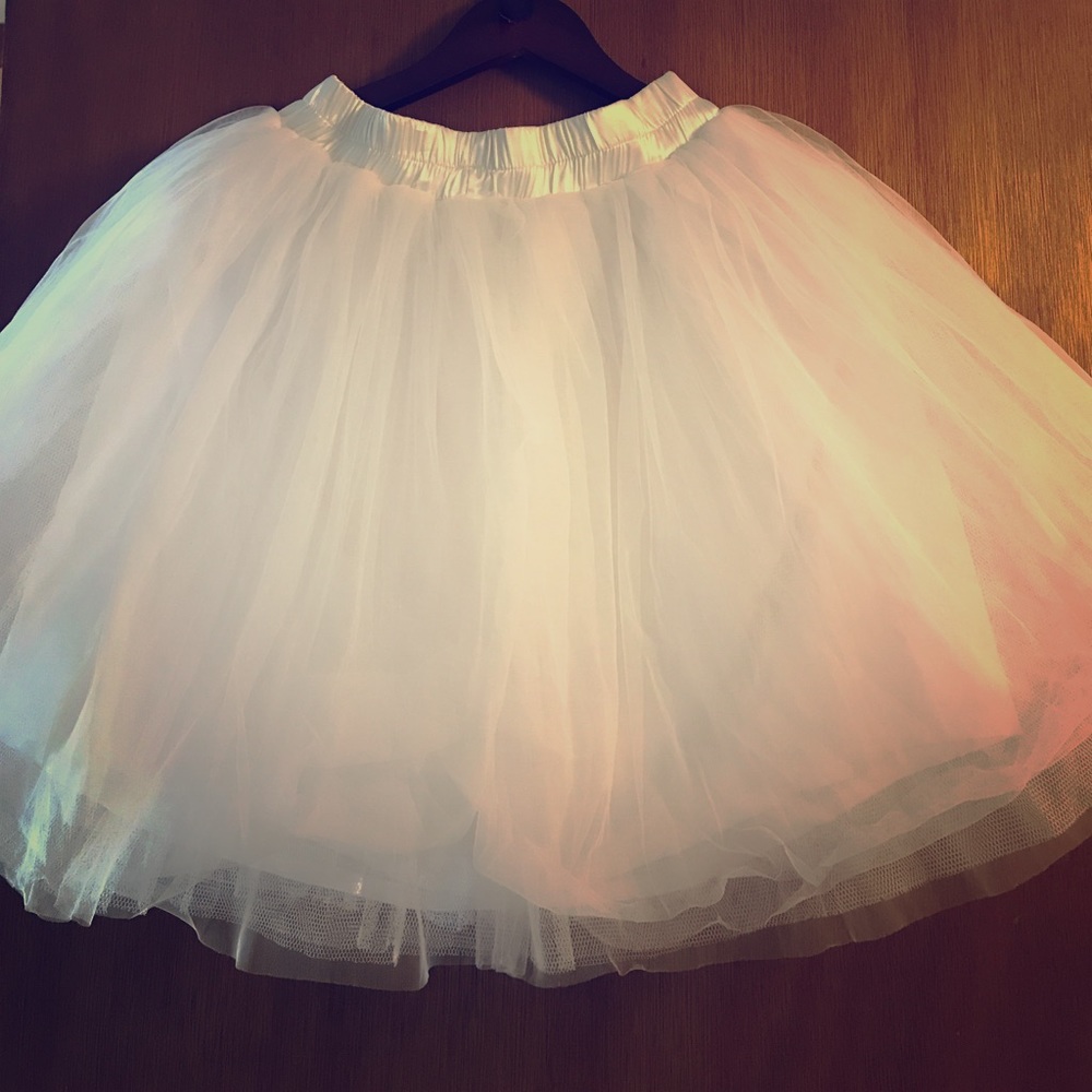 White tulle skirt