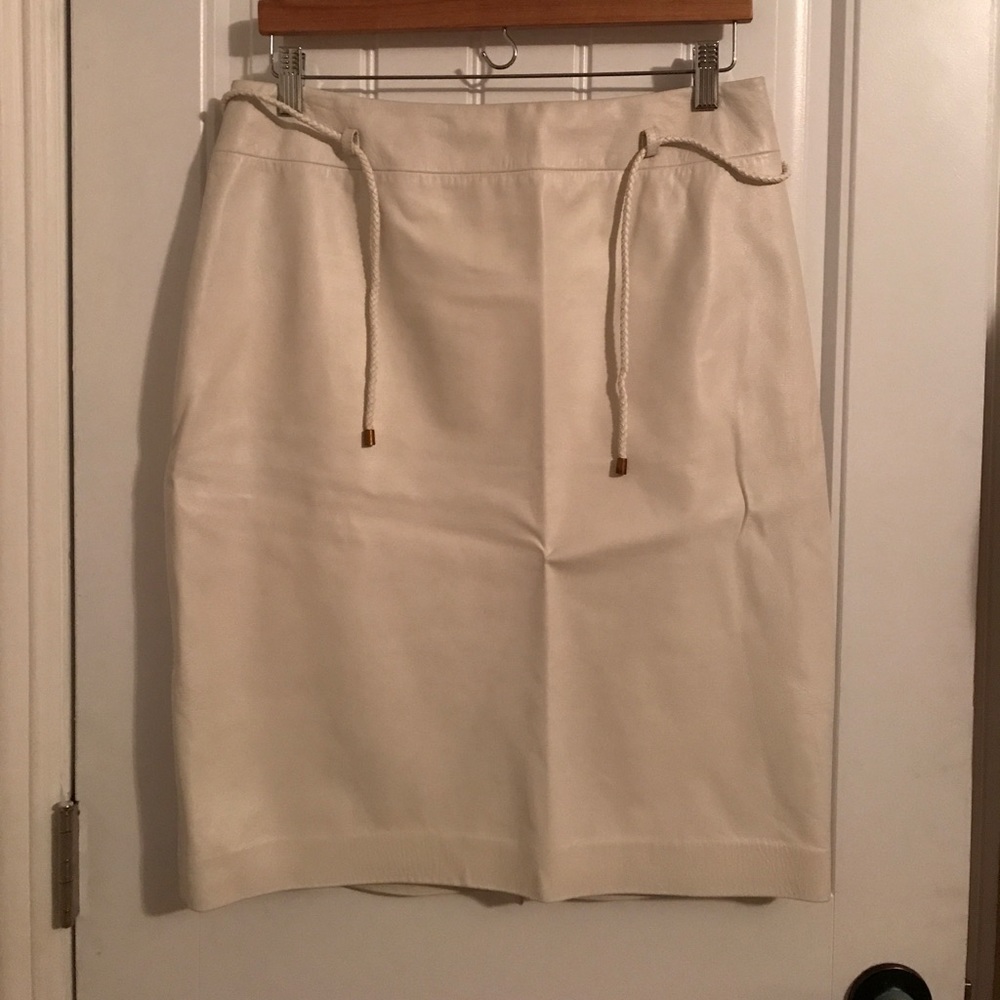 White leather skirt