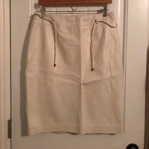 White leather skirt