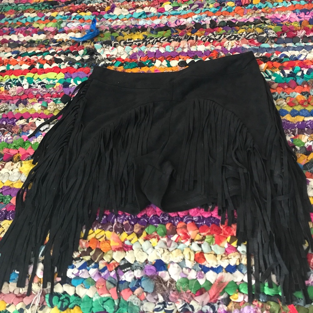 Black Fringe Rave Shorts🖤