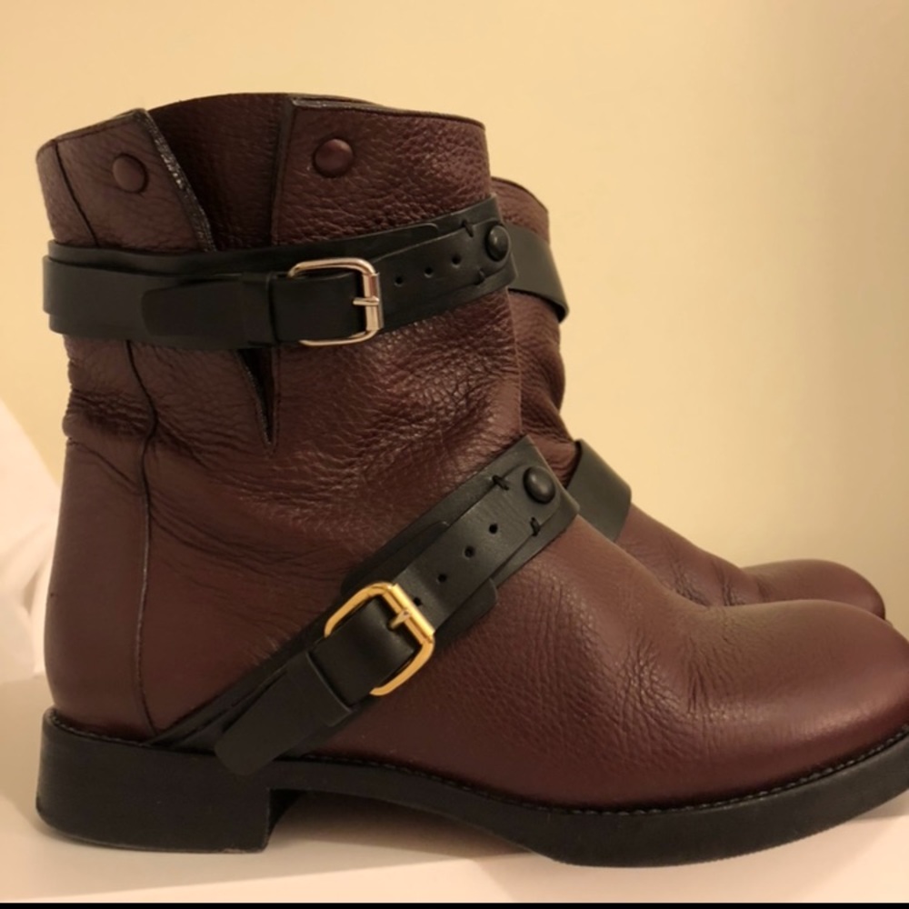 Chloé Double Strap Flat Biker Boots