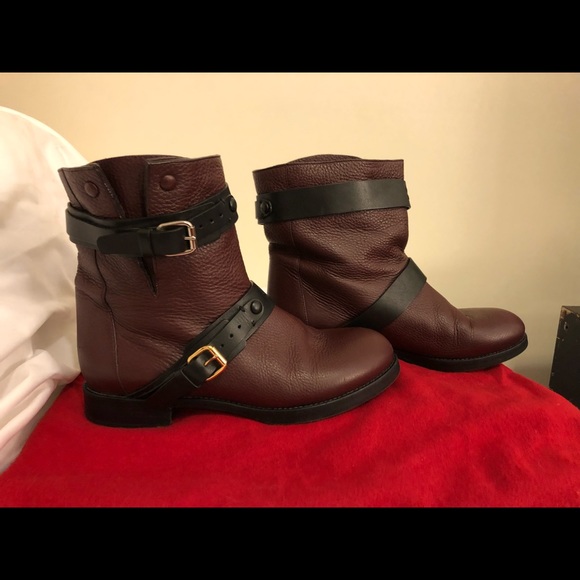 Chloé Double Strap Flat Biker Boots - Picture 2 of 3