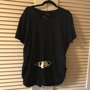 Funny maternity baby peeking shirt
