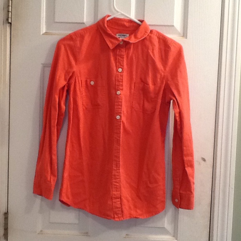 Old Navy coral flannel