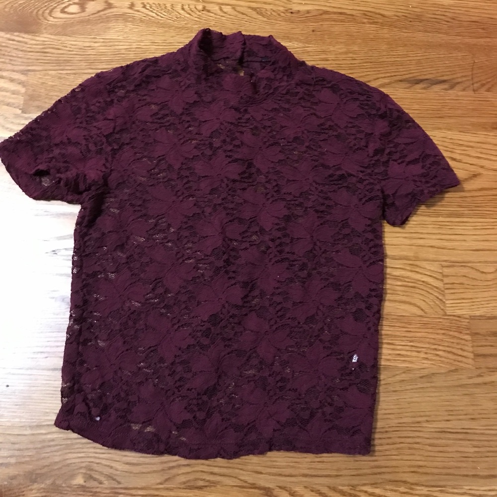 Floral lace top burgundy