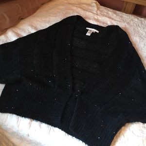 Black shrug sweater with sequins. Size L