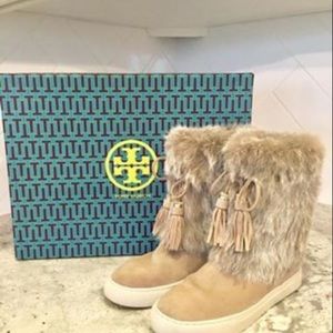 Tory Burch Anjelica Rabbit Fur Boots - IN BOX