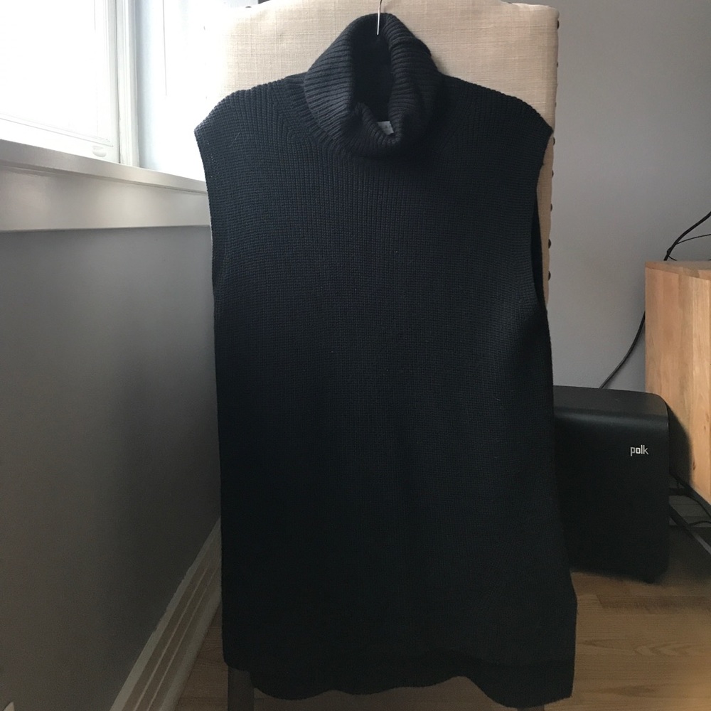 Everlane sleeveless black turtleneck sweater