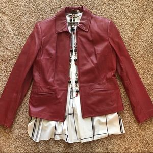 🍒Cherry Red🍒 Lamb Skin Leather Jacket