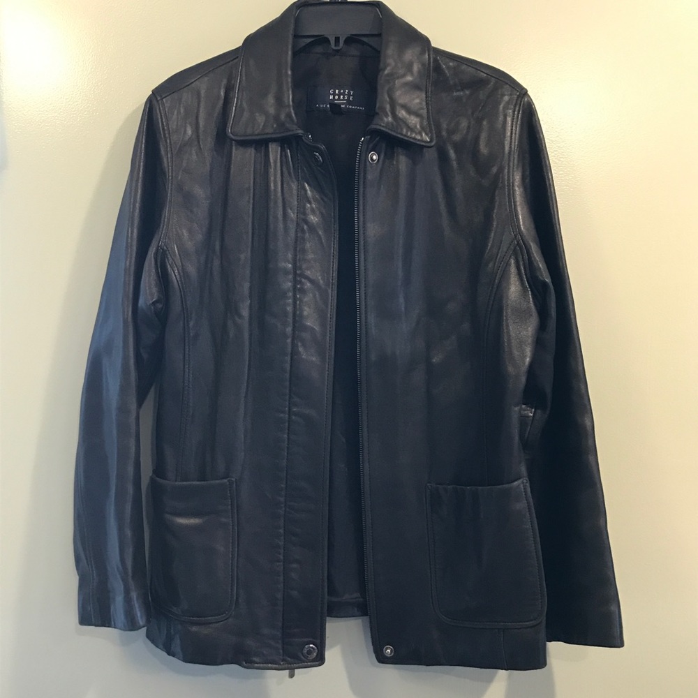 Black leather jacket