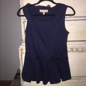 Navy peplum top
