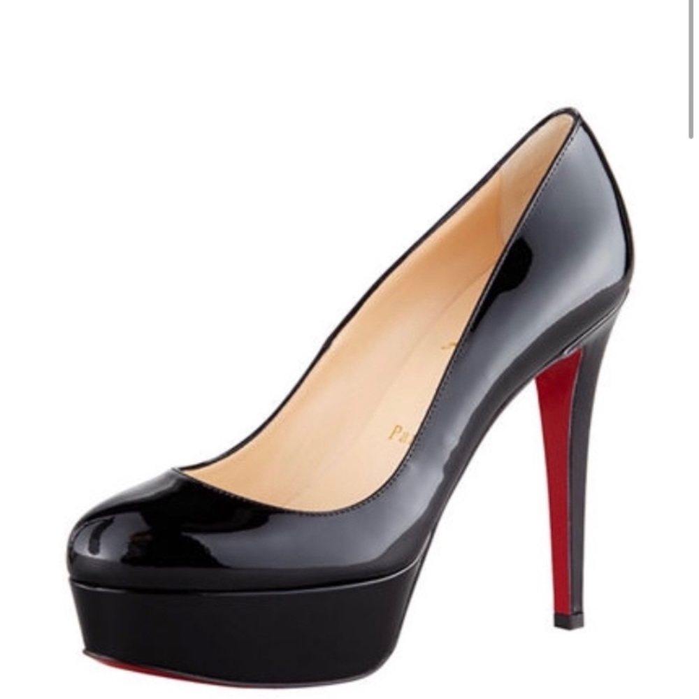 Christian Louboutin bianca 140 black patent heels