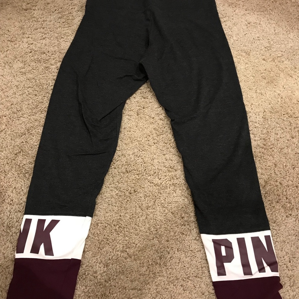 Pink cropped yoga pants