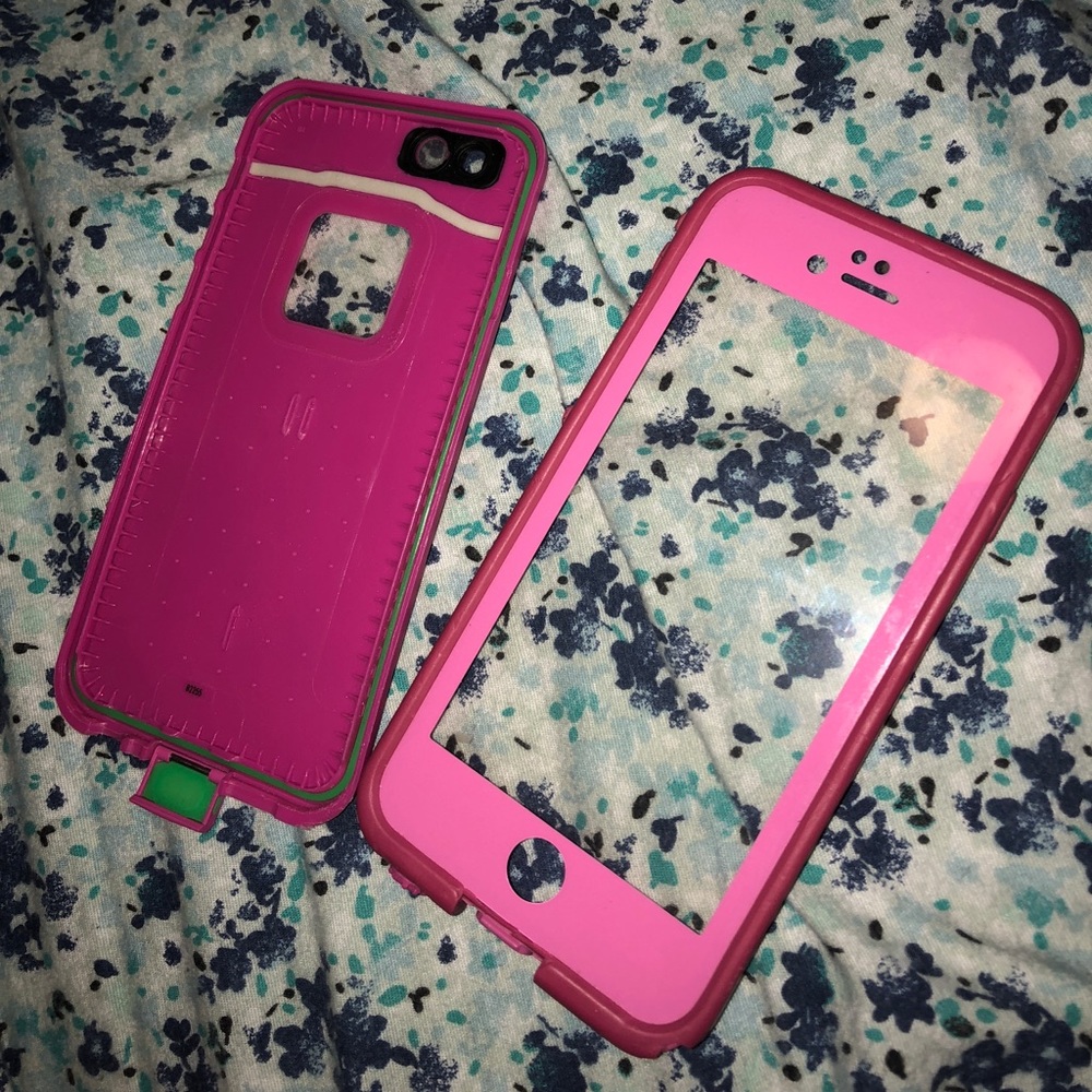 Pink life proof case iPhone