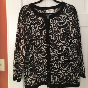 Black and cream sweater