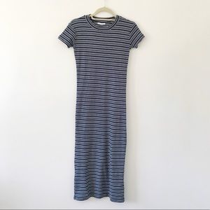 Zara Crew Neck Navy Midi Dress