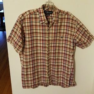 Men's Polo short sleeve button down medium