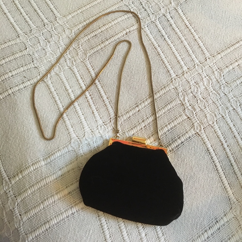 Lord and Taylor small black velvet purse