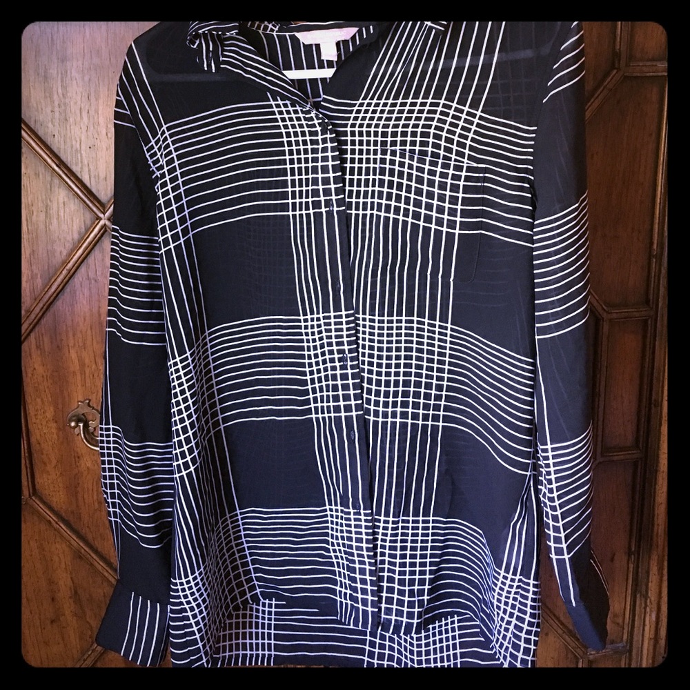 BANANA REPUBLIC long sleeve sheet blouse