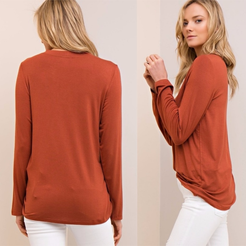 Lace-Up Top: Orange - Picture 2 of 2
