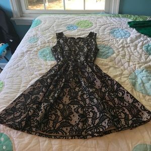 Black and Creme Lace Dress