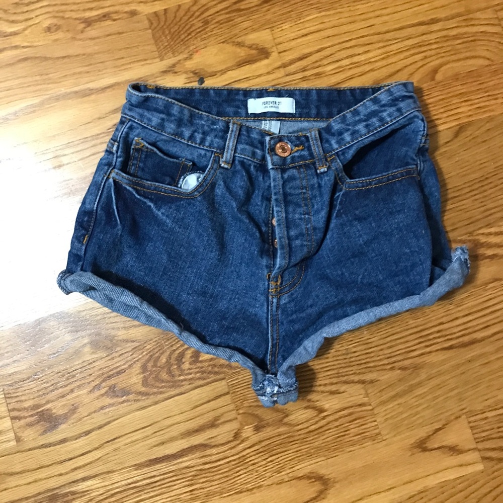 High waisted jean shorts