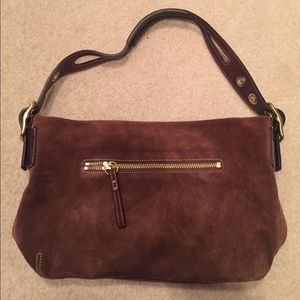 Coach suede hand bag