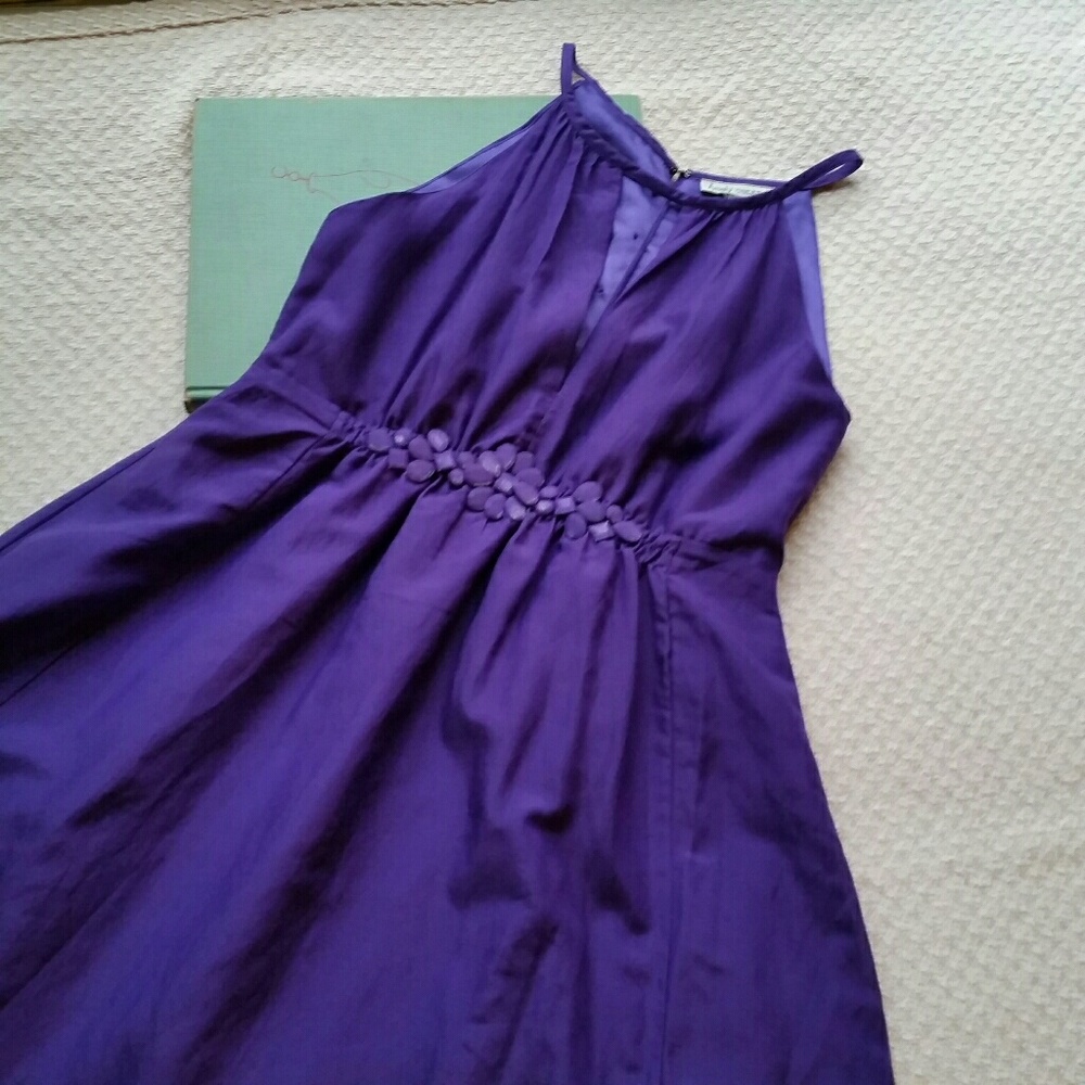 Body Central Sz S Silk Spaghetti Strap Purple Dres