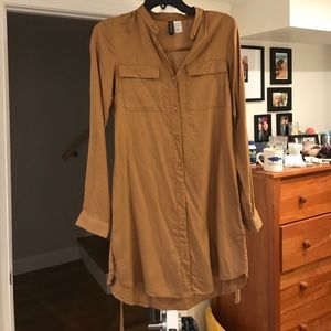 Tan tie dress - US4