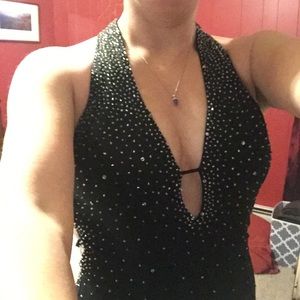 Black beaded sliver dress